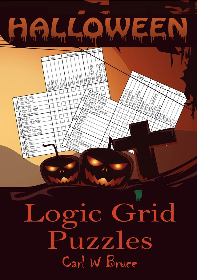 Halloween Logic Grid Puzzles paperback cover